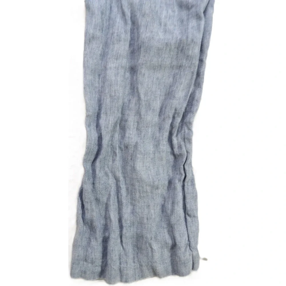 Nordstrom 100% Linen Flat Front Pants Men W35 Blue Chambray Casual Summer 2018